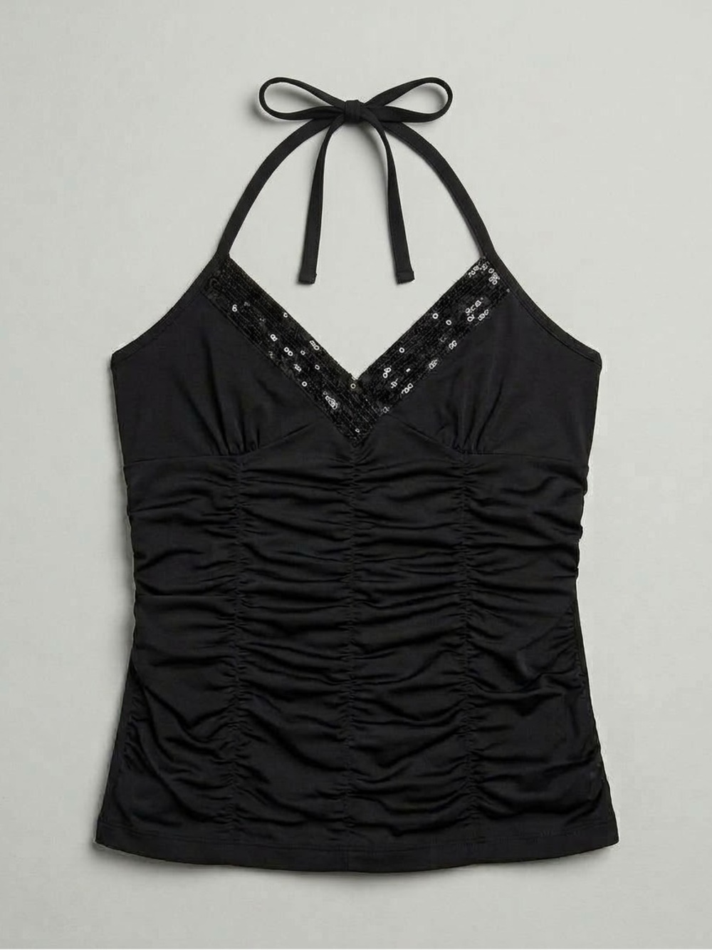Forever 21 Sequin Trim Halter Top
